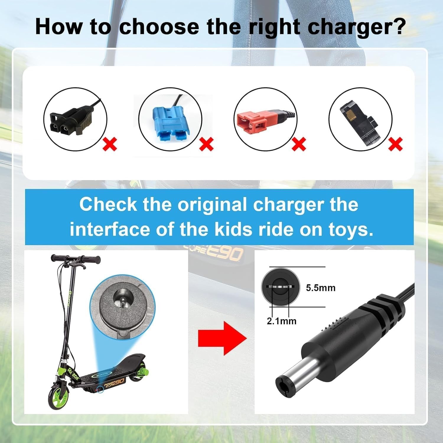 Fast Charging 12V Electric Toy Car Charger for Kids – Safety Features Included