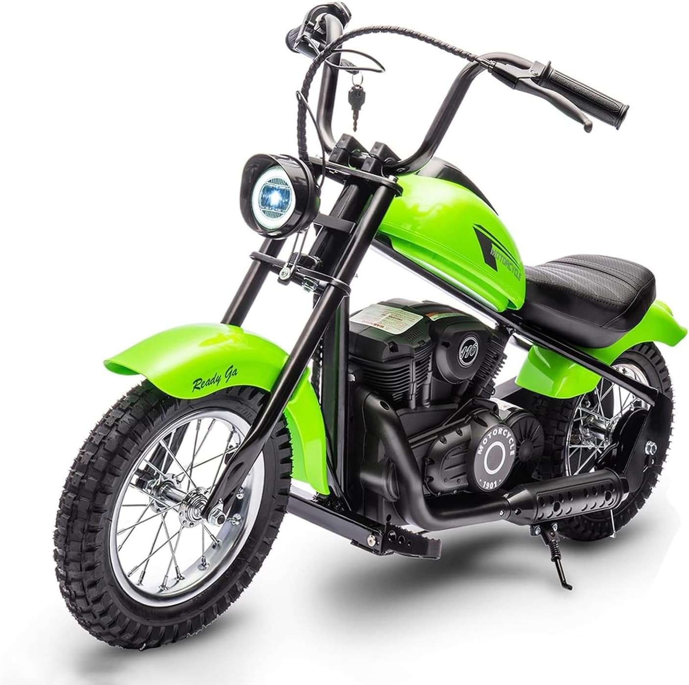 Electric Motorcycle for Kids 24V, Ambient Light, Music, Fog & 60-Min Ride Time