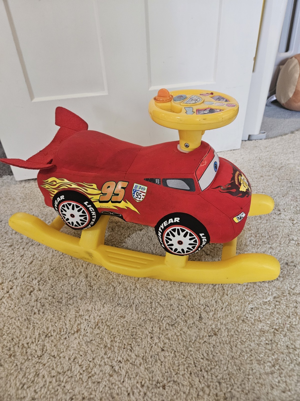 Disney Cars 2 Lightning McQueen Kiddieland Toys Infant Toddler Rocker ride on