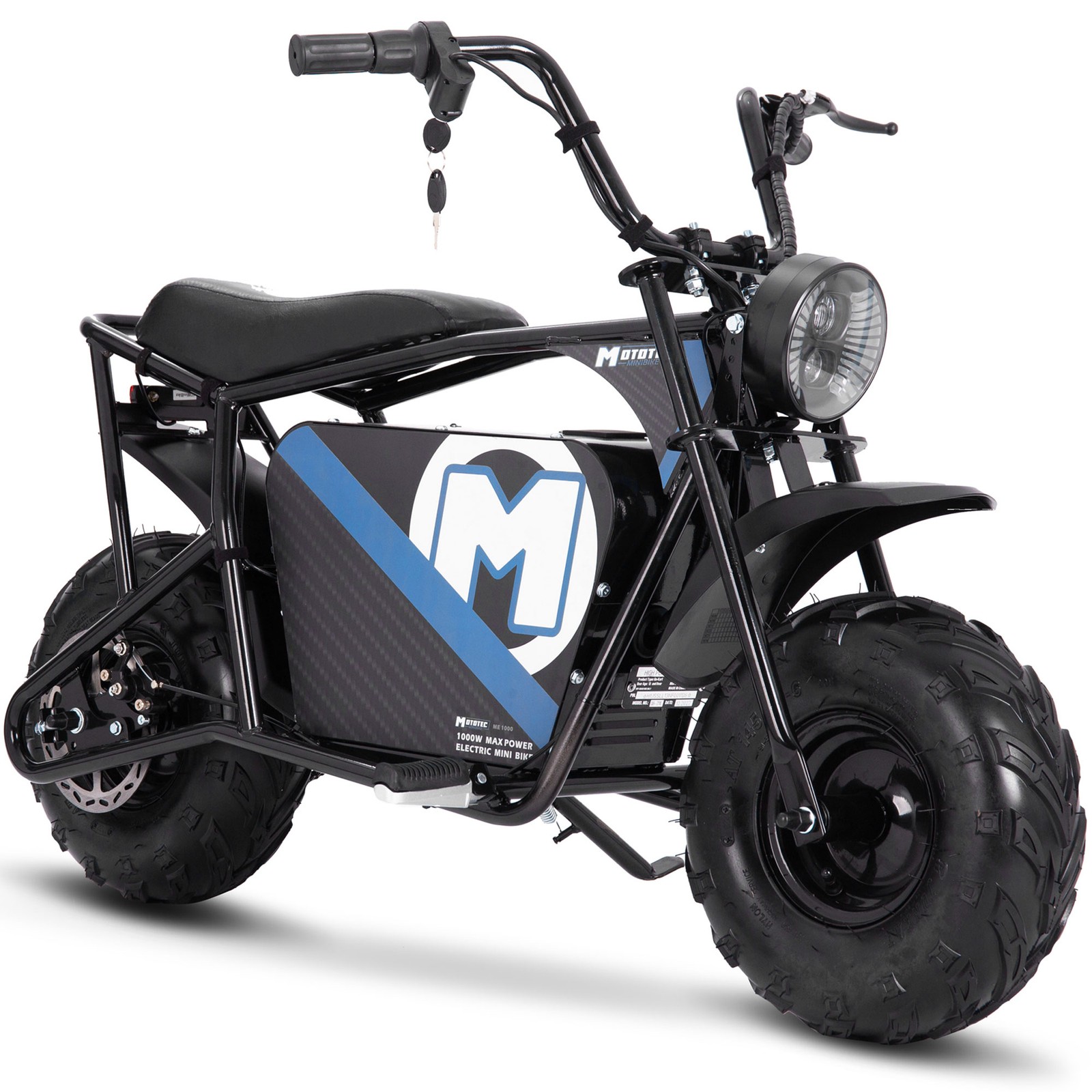 MotoTec Mini Bike Electric 48V 1000W Black MotoTec Bike