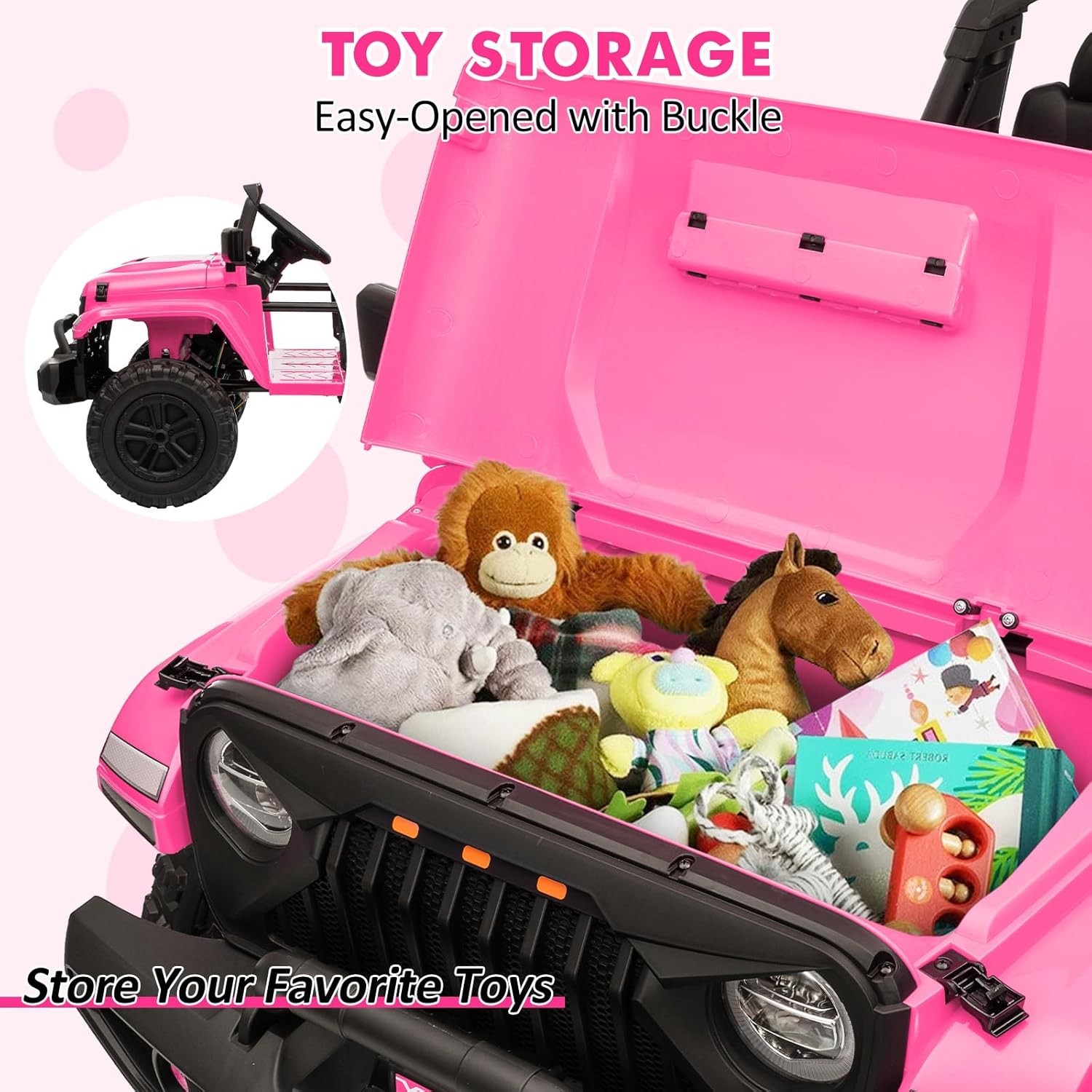 2 Seats 24V Ride On Car 4WD Electric Car Toys for Kids with Remote ＆ 7AH Battery