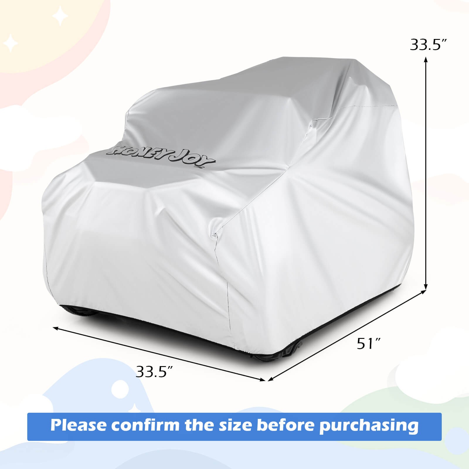 Kids Ride-On Toy Car Cover w/Silver Coating Storage Bag Universal Fit for Truck