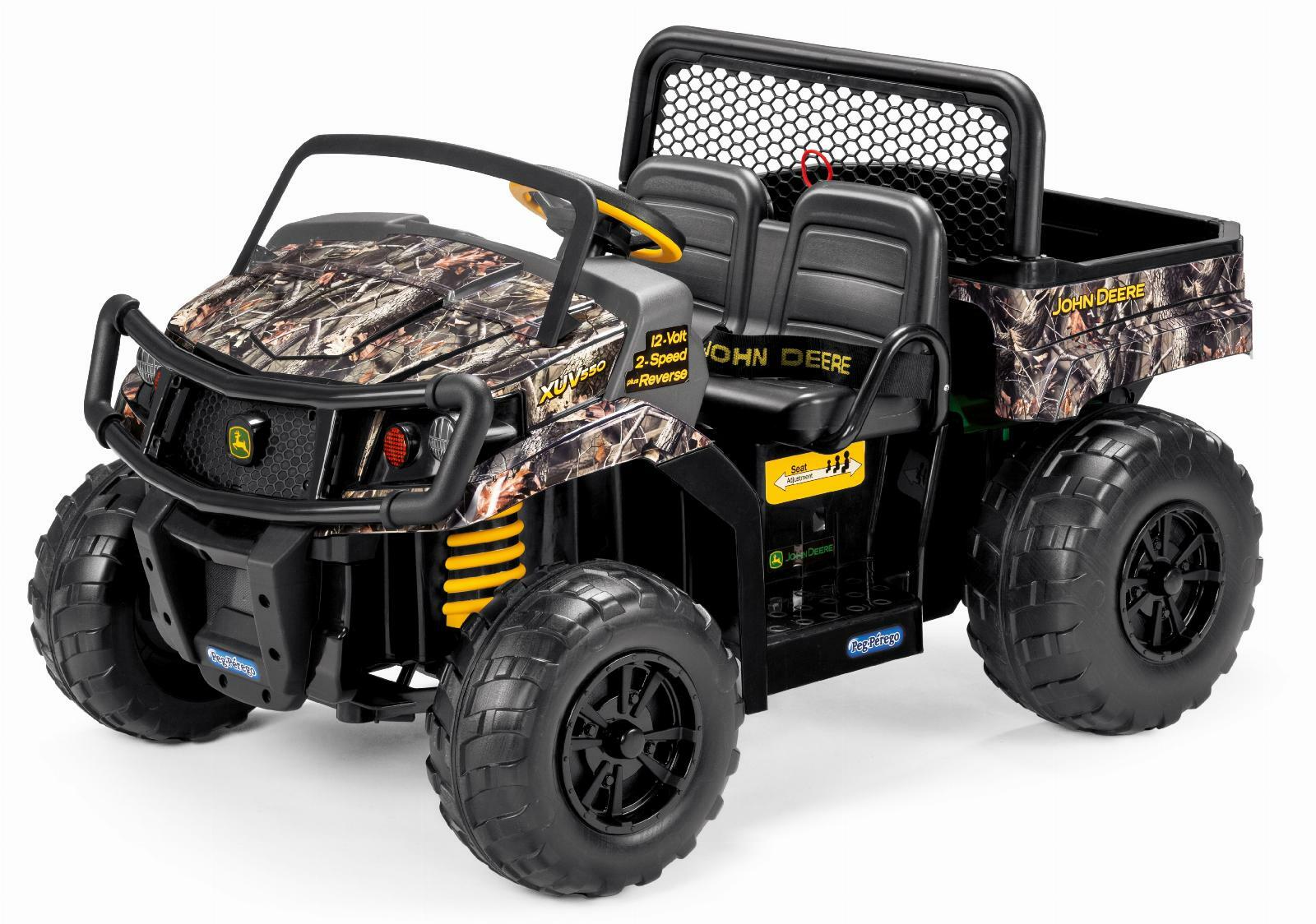 John Deere Camo Kids Ride-On Gator XUV Battery-Powered Dump Bed Tailgate 3-8 Yrs