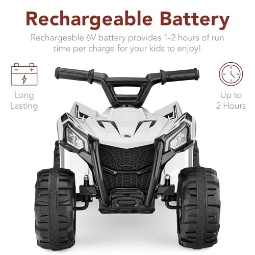 Best Choice Products 6V Kids Ride On Quad ATV Toy White