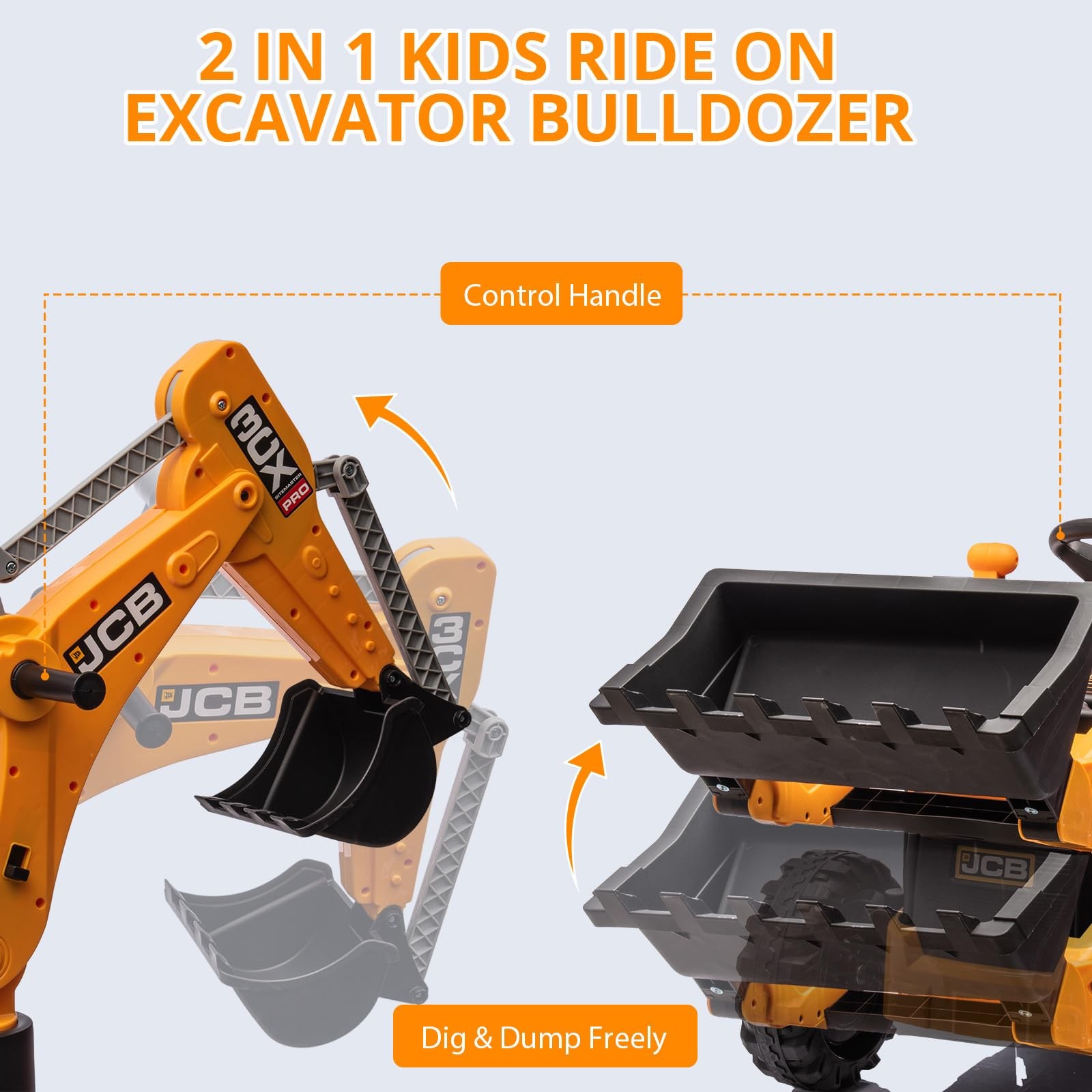 12V Kids Ride On Car&Remote Licensed JCB Ride On Excavator Electric Vehicle