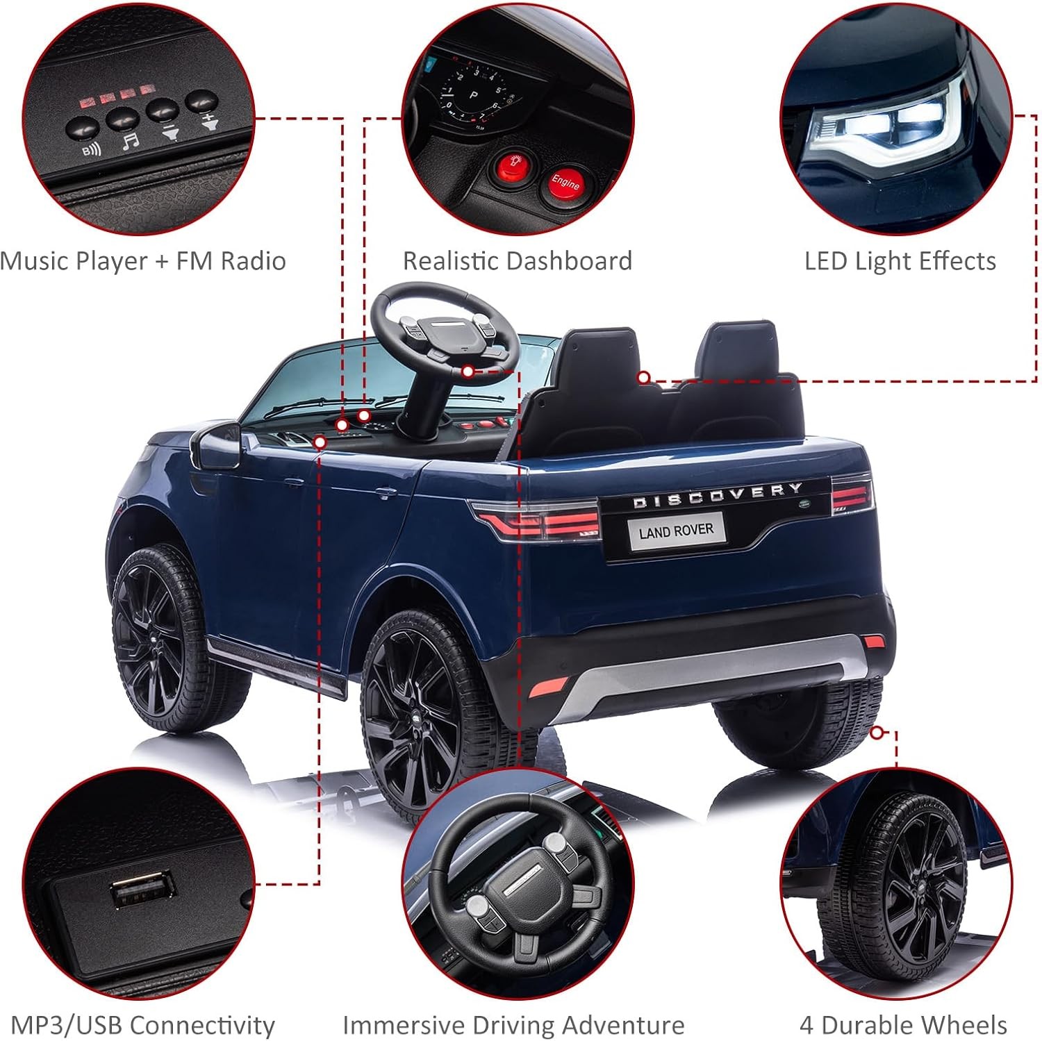 12V Land Rover Licensed Electric Car for Kids Parental Remote Fun Outdoor Toy