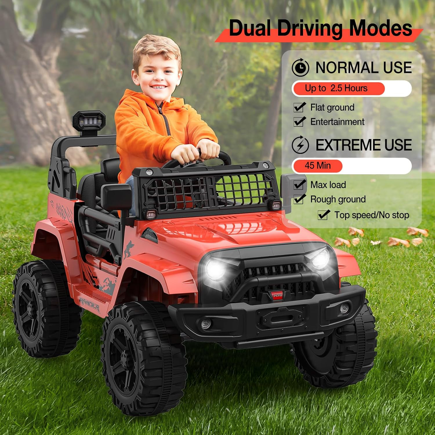 12V Kids Electric Ride on Truck Car W/Parent Remote Control, Spring Suspension,