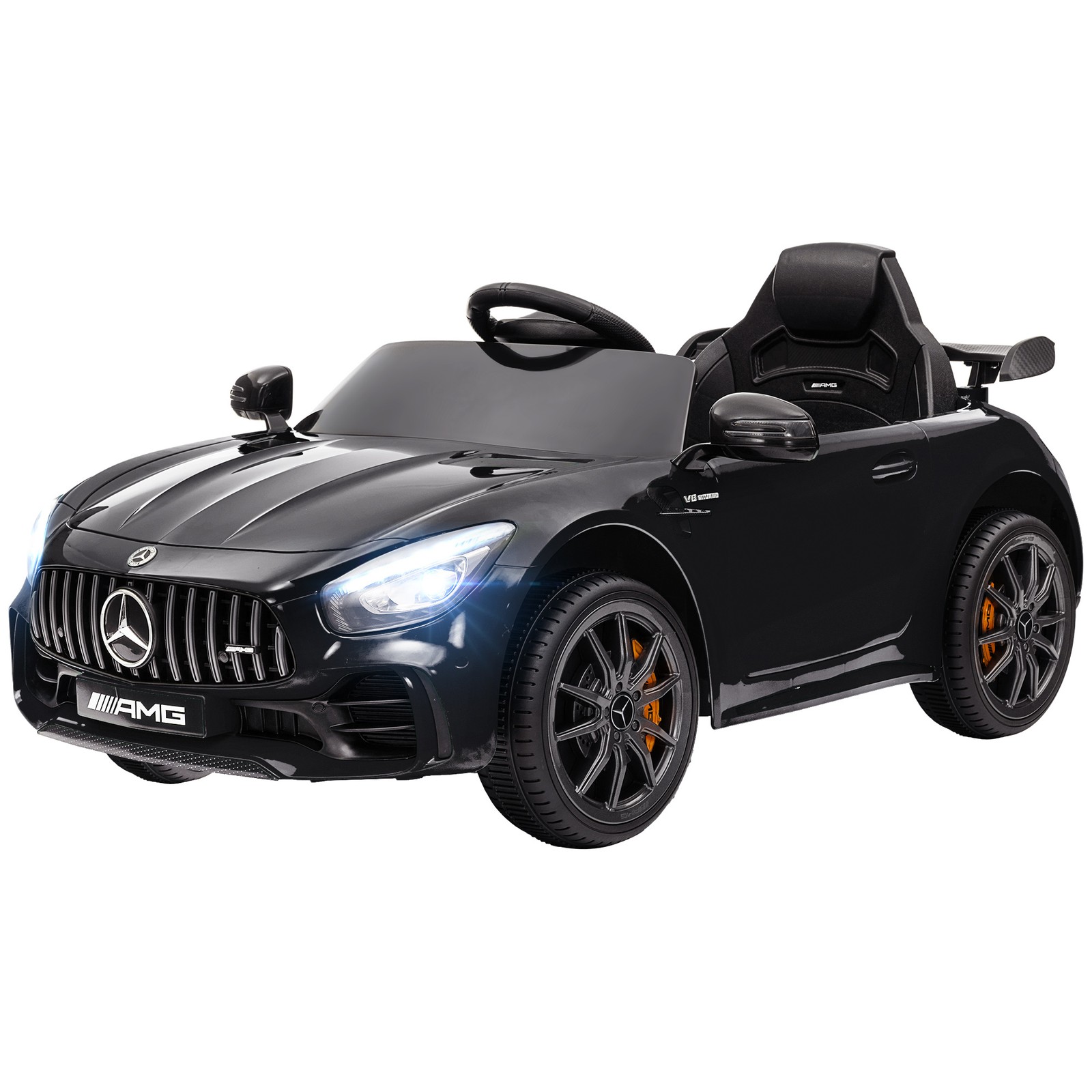 Mercedes-Benz AMG GTR Licensed 12V Kids Ride on Car w/ Remote, Black