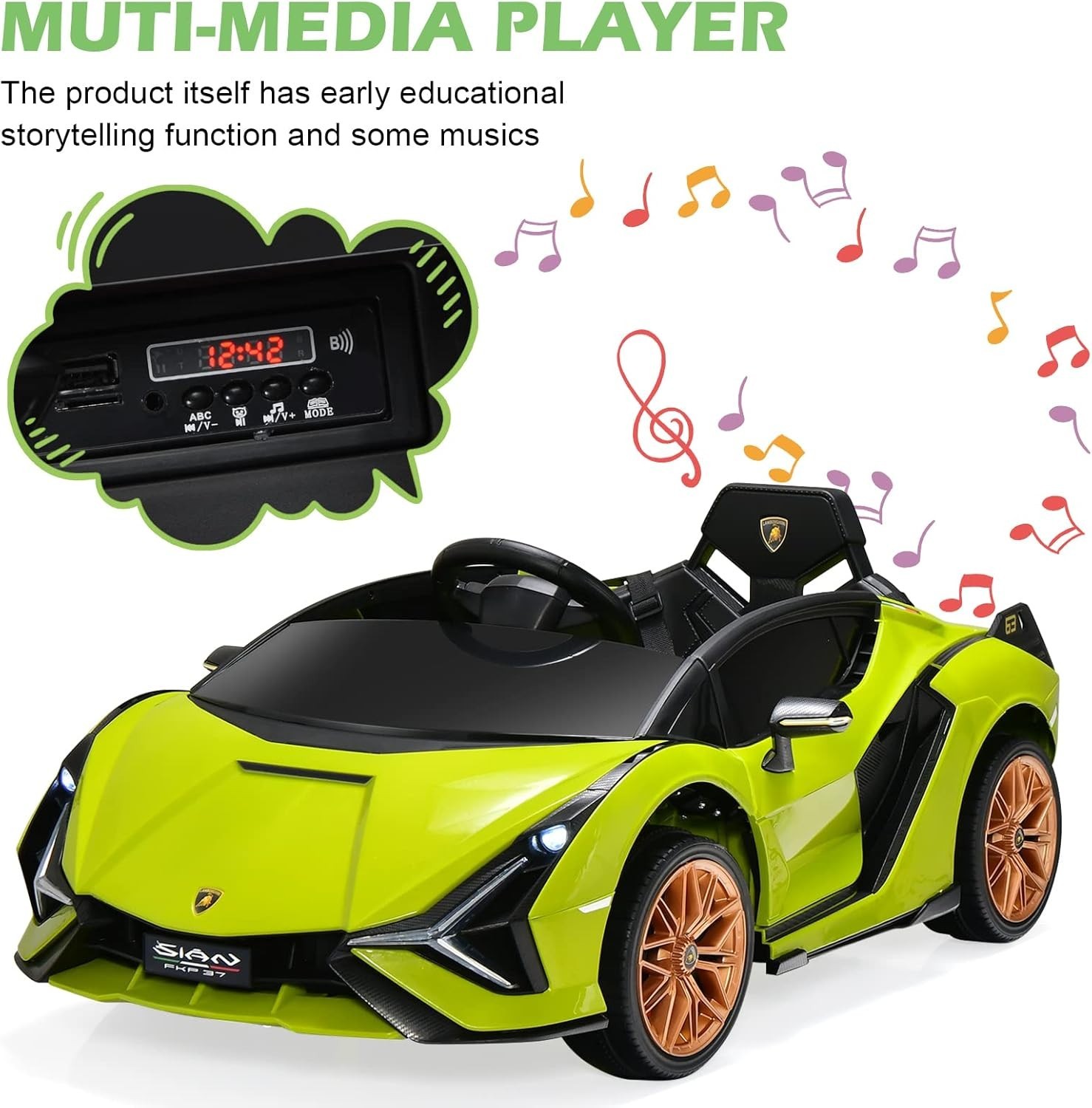 Electric Lamborghini Sian Roadster for Kids