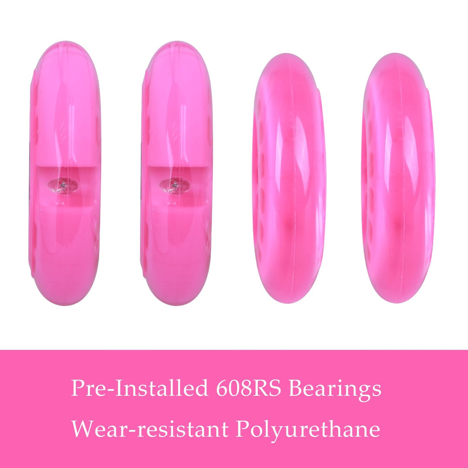 Wiggle Car Polyurethane Wheels Set (Front,2P Light Up), Swing Car Tires Pack …