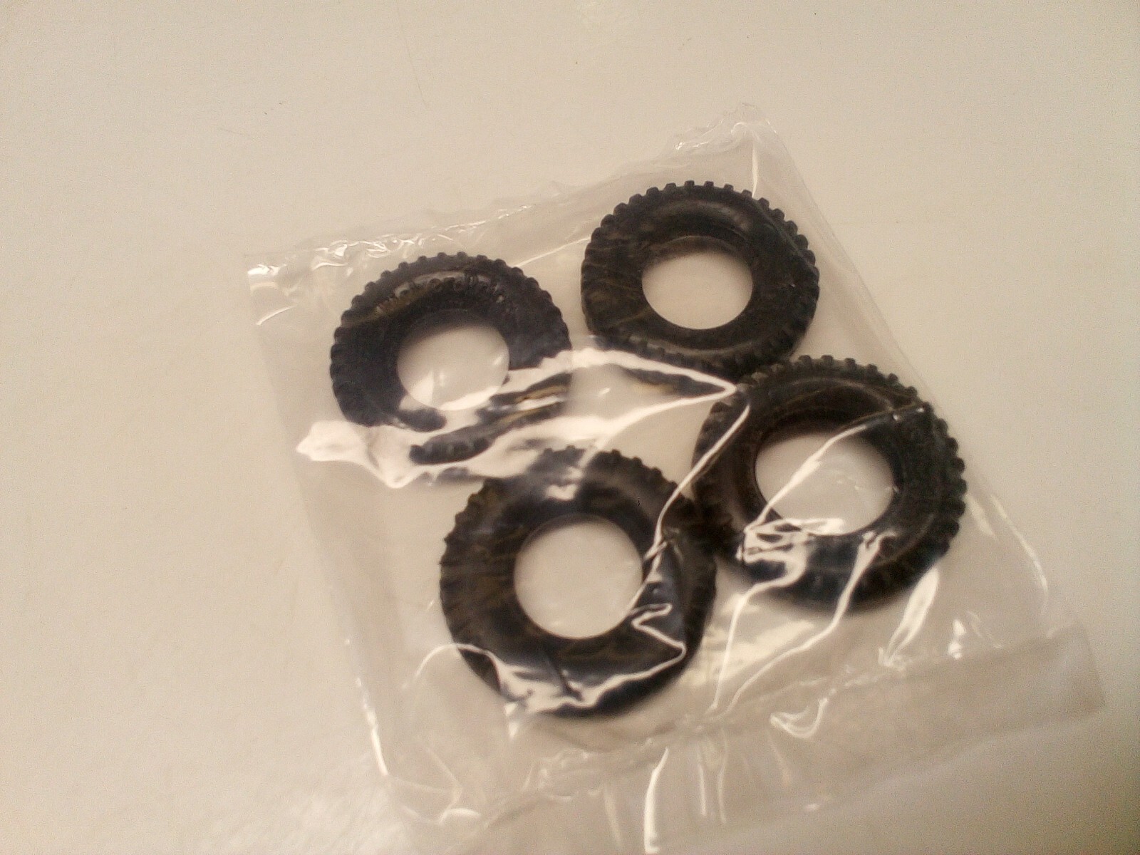 Four Vintage Fisher Price Construx Rubber Tires Replacement Parts 1.75 inch
