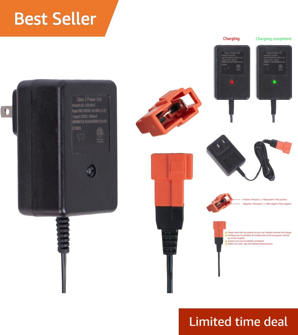 LED Display 12V Charger for Kids Ride-On Vehicles – Compatible with Major Brands