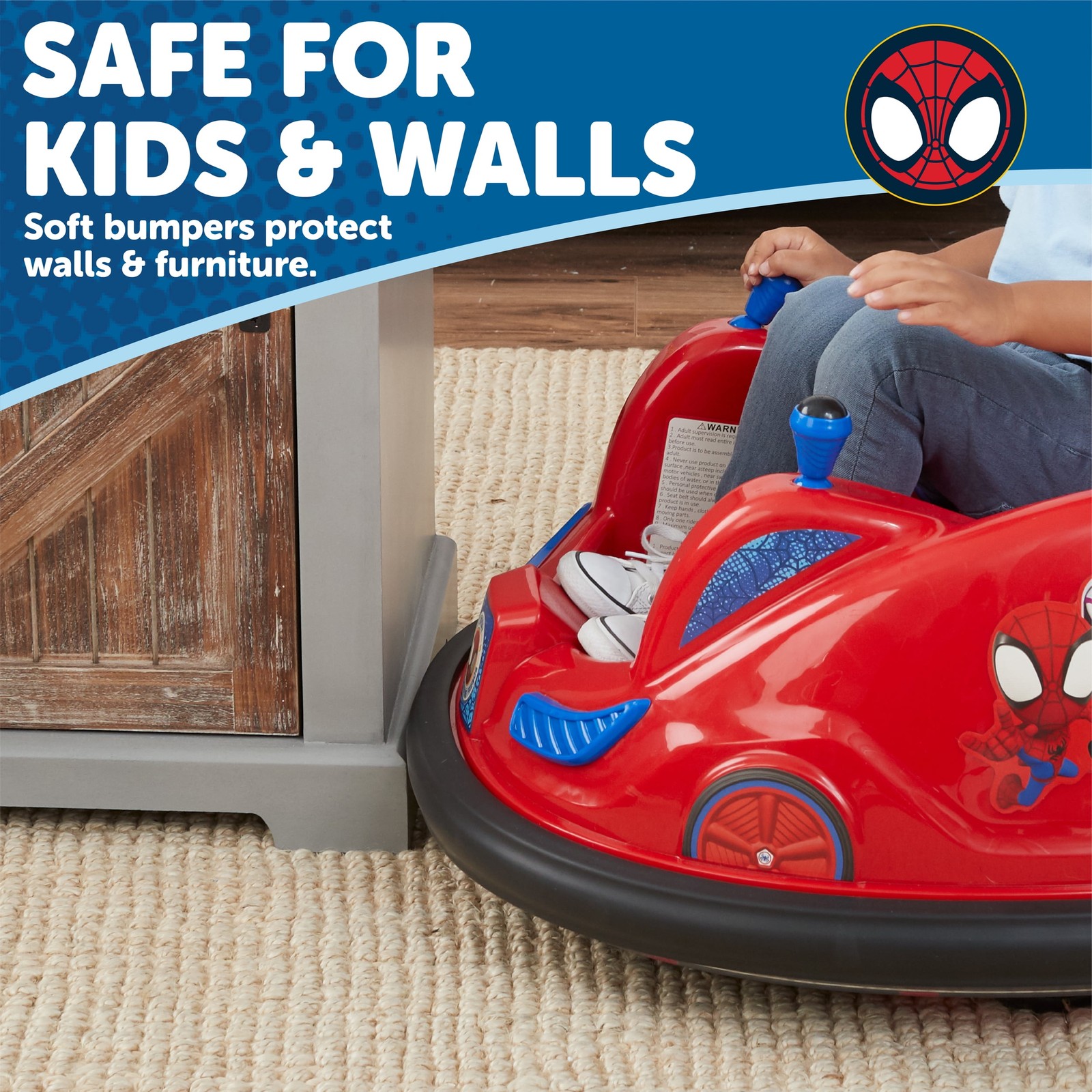 6V Spidey Bumper Car Ride On Toy Lights & Sounds