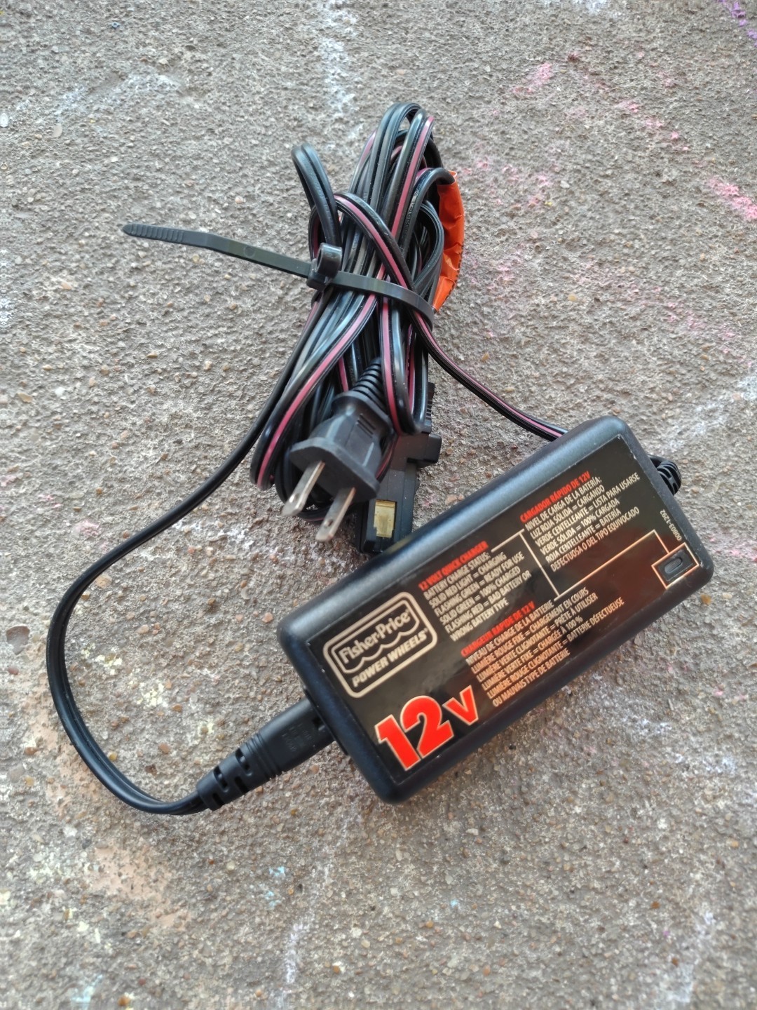 Fisher Price 00801-1782 12 Volt Adapter Charger Power Cord Power Wheels Tested