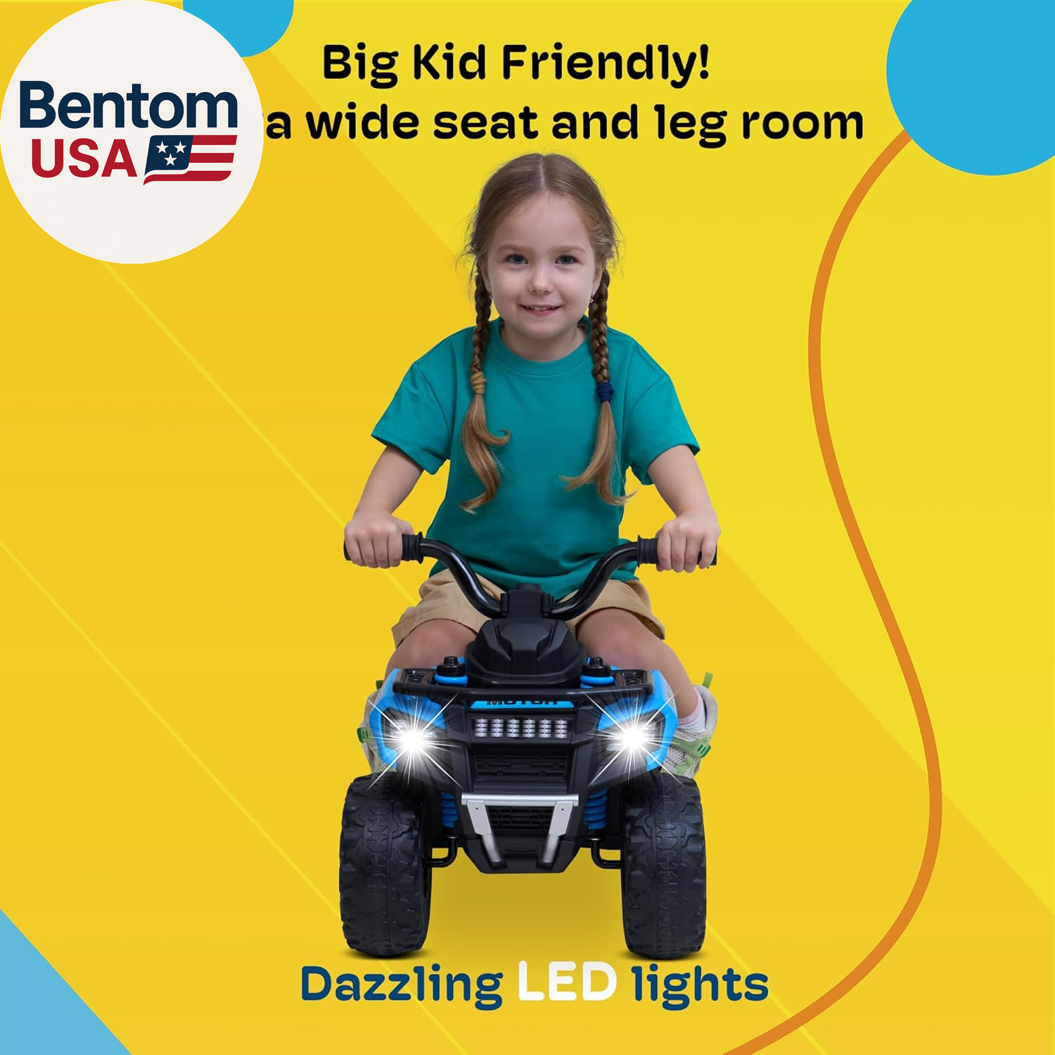 6V Ride on ATV, Battery Powered 4-Wheeler Electric Vehicle for Toddlers W/Blueto