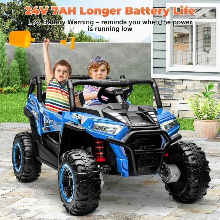 Kids Electric 2 Seat Ride On Car Truck Vehicle LED Lights, Music, Remote