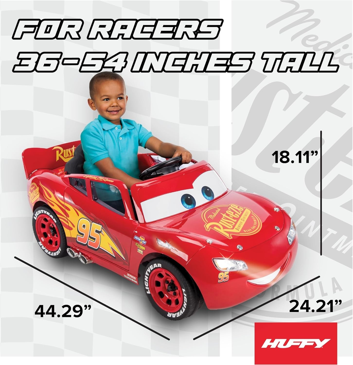 Disney Cars Lightning McQueen Battery-Powered Vehicle w/ Sound Effects, Ages 3+