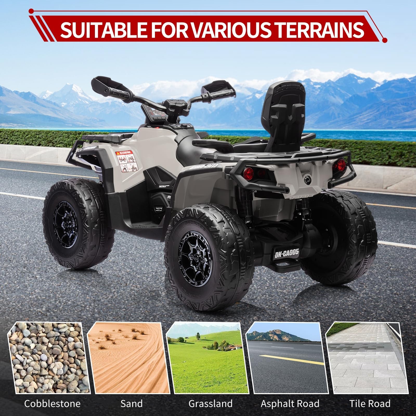 Electric Ride On ATV Licensed Can-Am For Kid 2 Seaters 24V Ride On Car Bluetooth