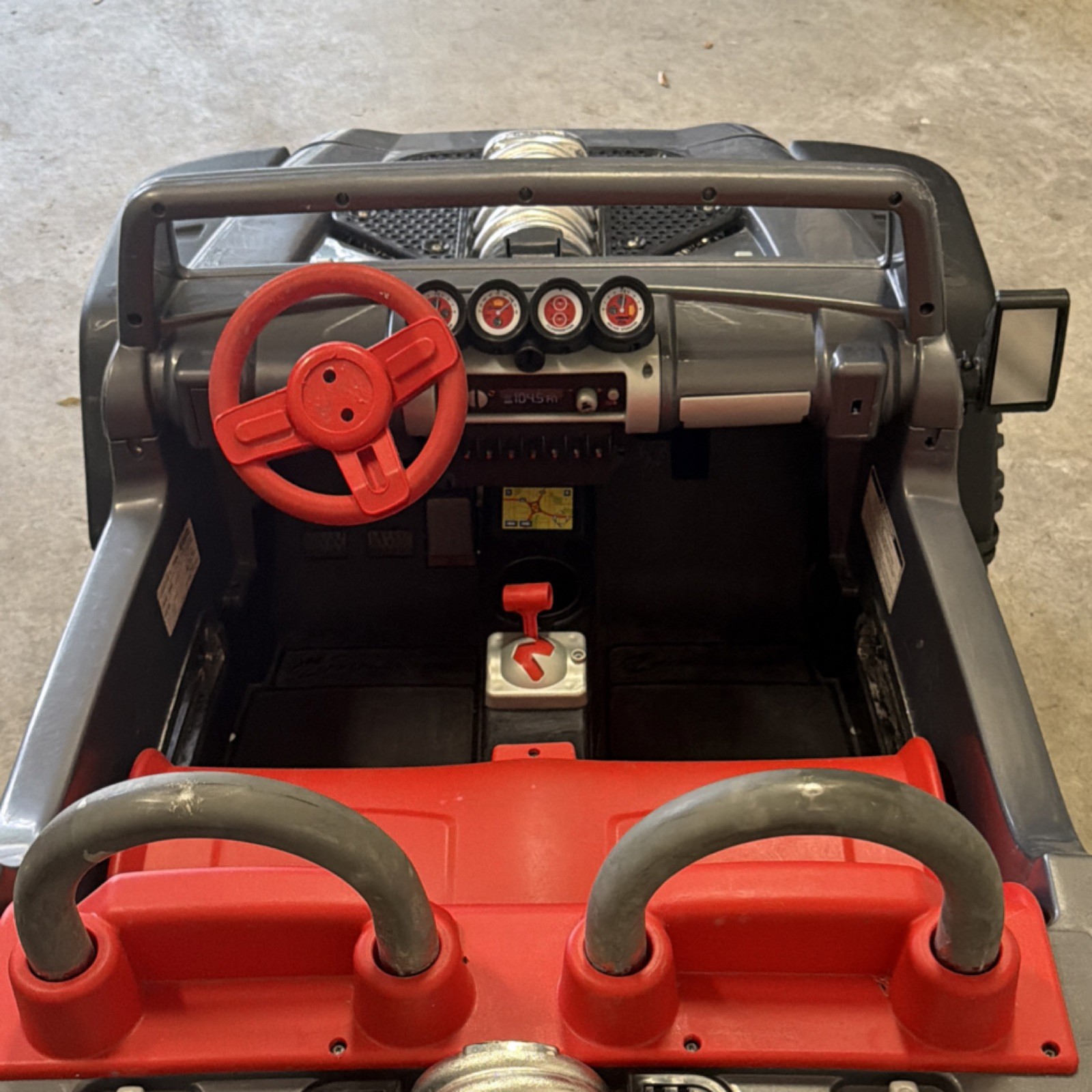 Power Wheels Jeep Battery Operated Ride-On Toy Car Gray/Red for Ages 3-7