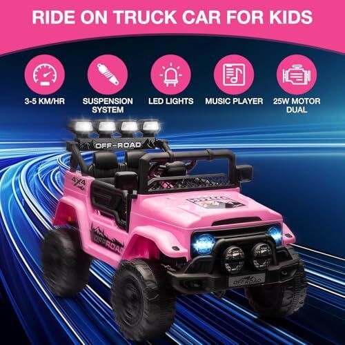 12V Electric Ride On Truck Car Toys w/Remote Control 3 Speed Music for Kids Xmas