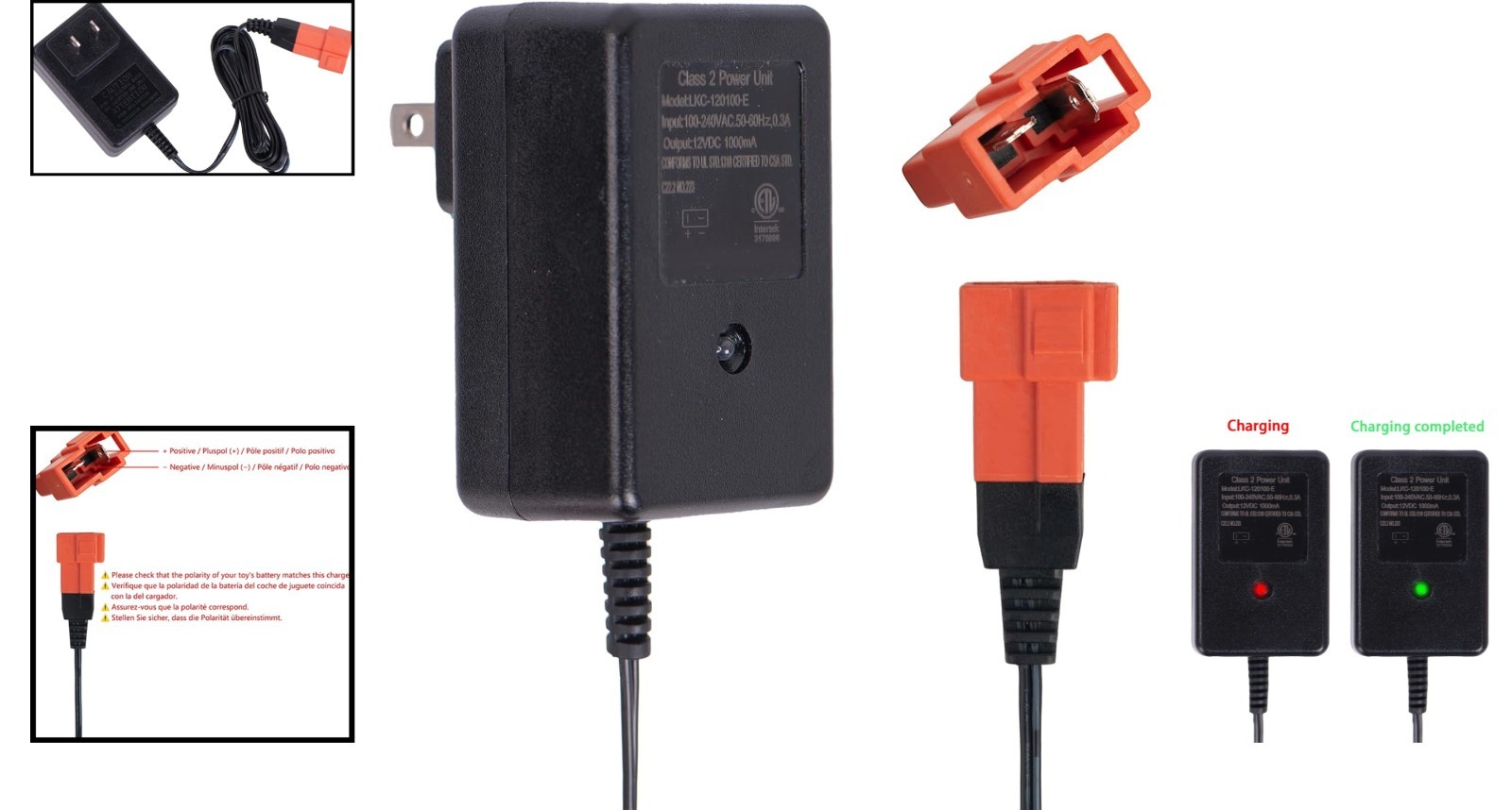 LED Display 12V Charger for Kids Ride-On Vehicles – Compatible with Major Brands