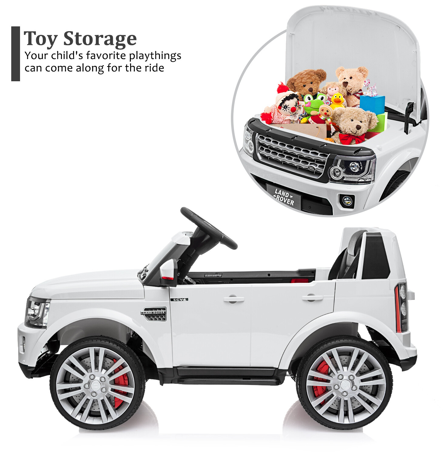 12V Ride On Toys for Toddler 3-8, Kids Electric Car With Parent Remote Control