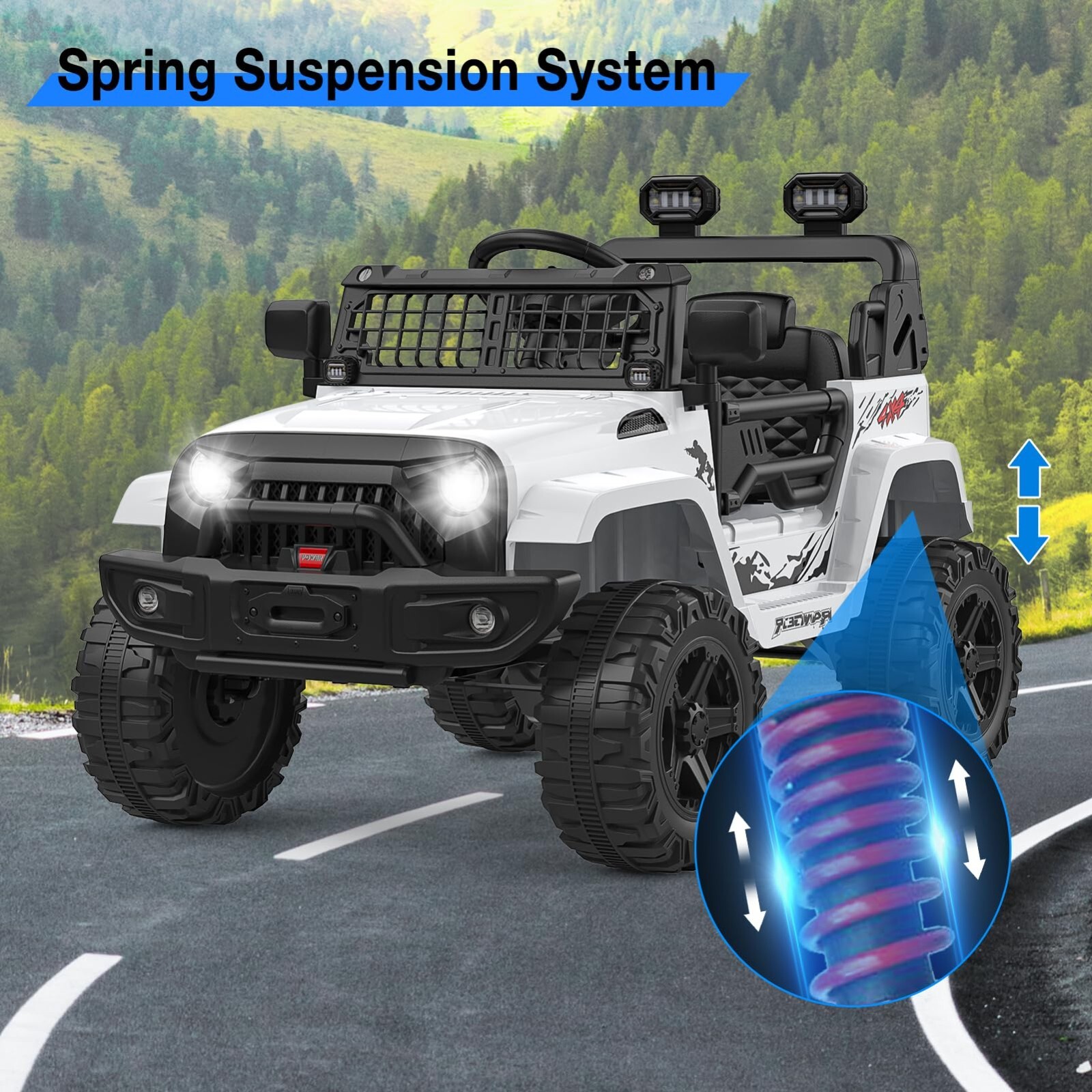 Ride on Truck Car 12V Kids Electric Vehicles W/Parent Remote Control & LED Light