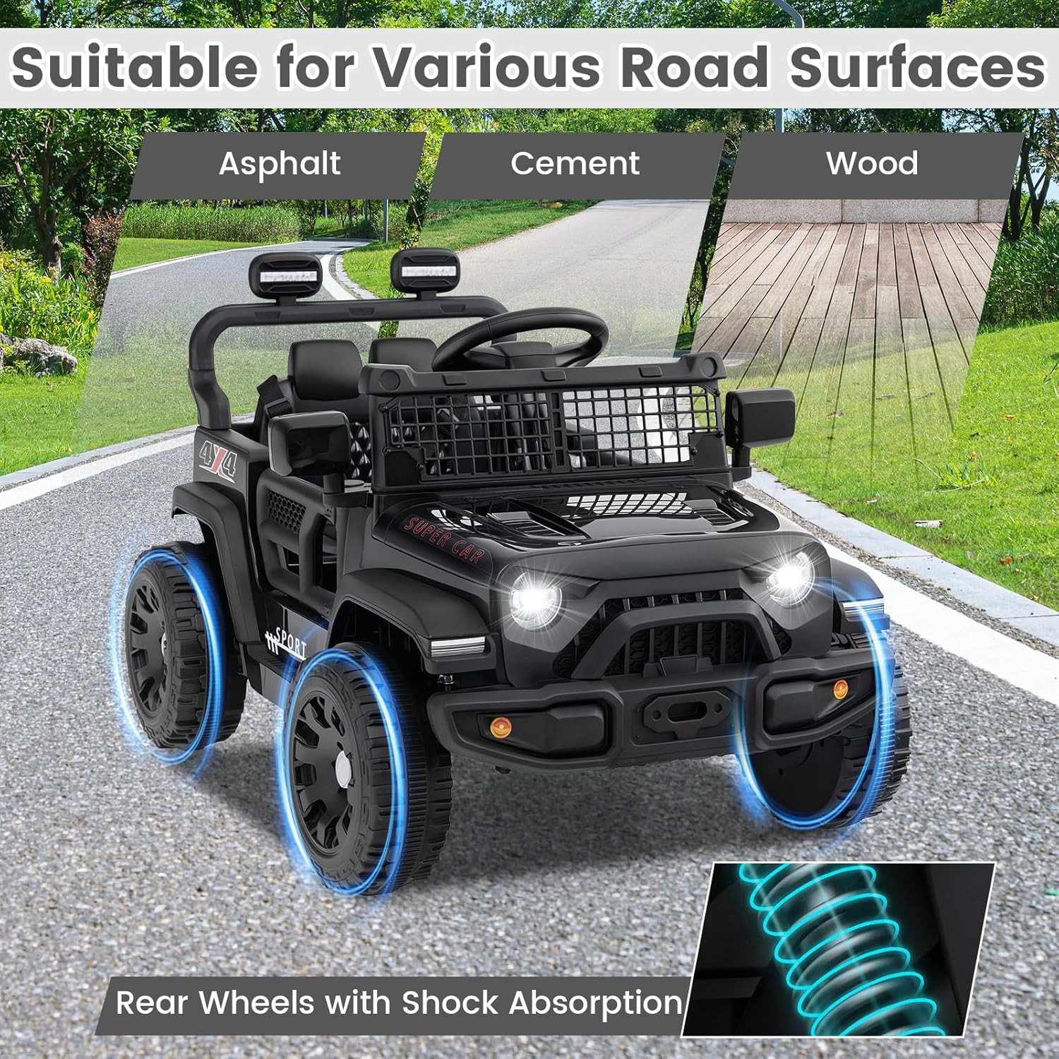 12V Ride on Truck, Battery Powered Electric Vehicle for Kids with Remote Control