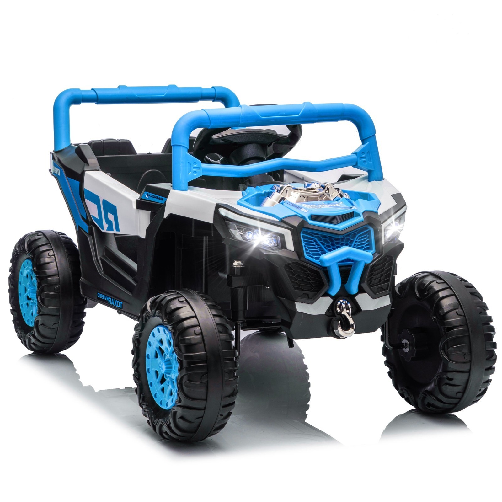 12V Kids Electric Car Ride On UTV Truck w/Remote,LED, Power Wheels Toys, Blue