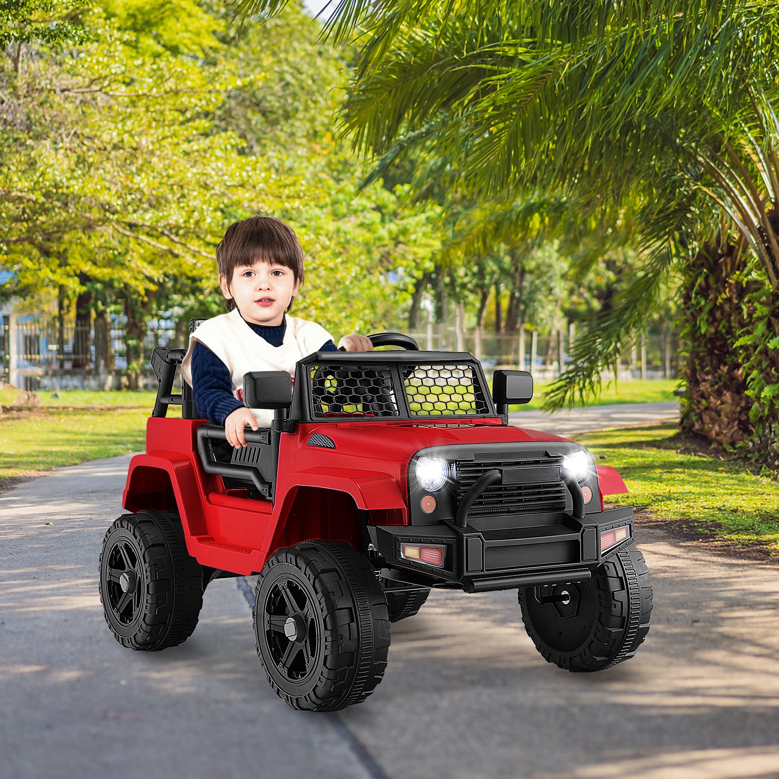 Kids 12V Ride On Truck Car Electric Vehicle Remote w/ Music & Light Red