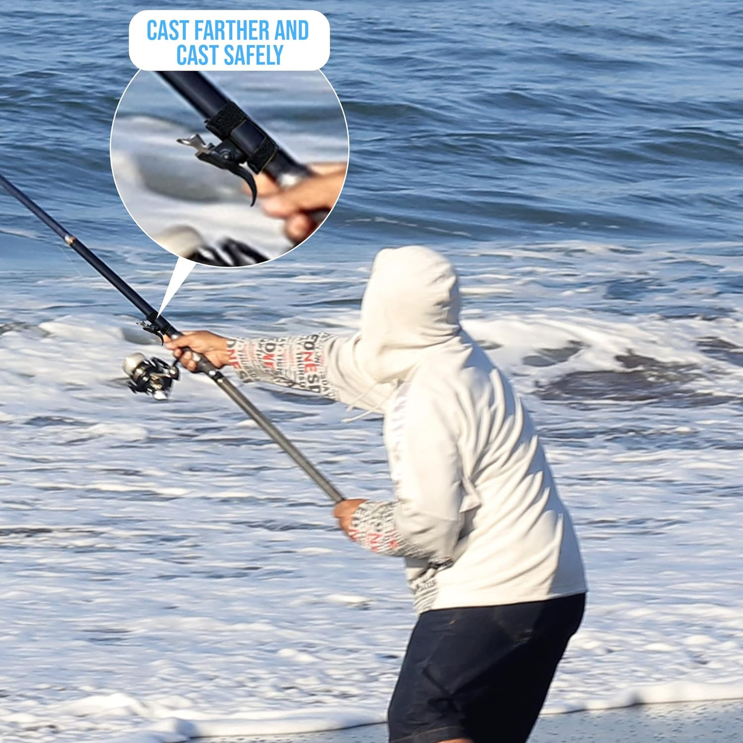 Cast Cannon Surf Fishing Trigger Aid – Bait Cannon Launcher, Protect Fingers & H