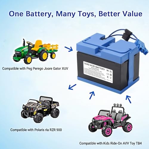 12 Volt Battery for Peg Perego for John-Deere Gator XUV 12V 12Ah (Lead-Acid)