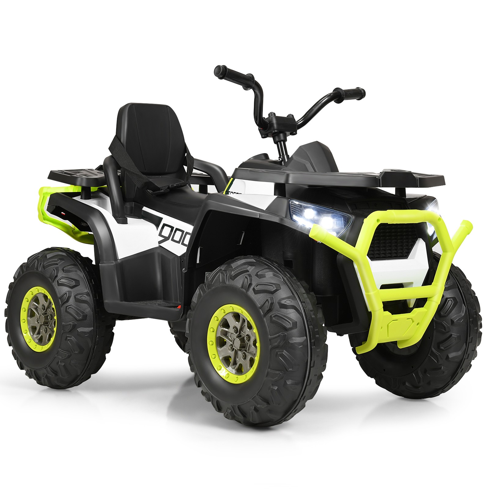 12V Electric Kids Ride On Car ATV 4-Wheeler Quad w/ LED Light White