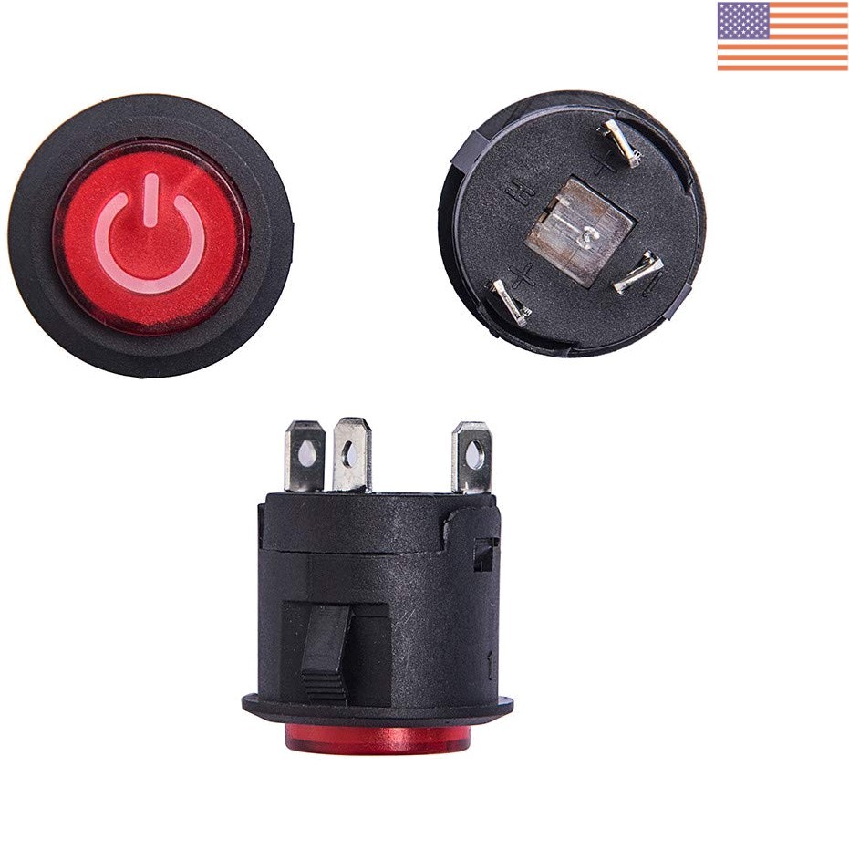 Glowing Red Push Button Switch for Children’s Electric Cars – 2 Pack Replacement