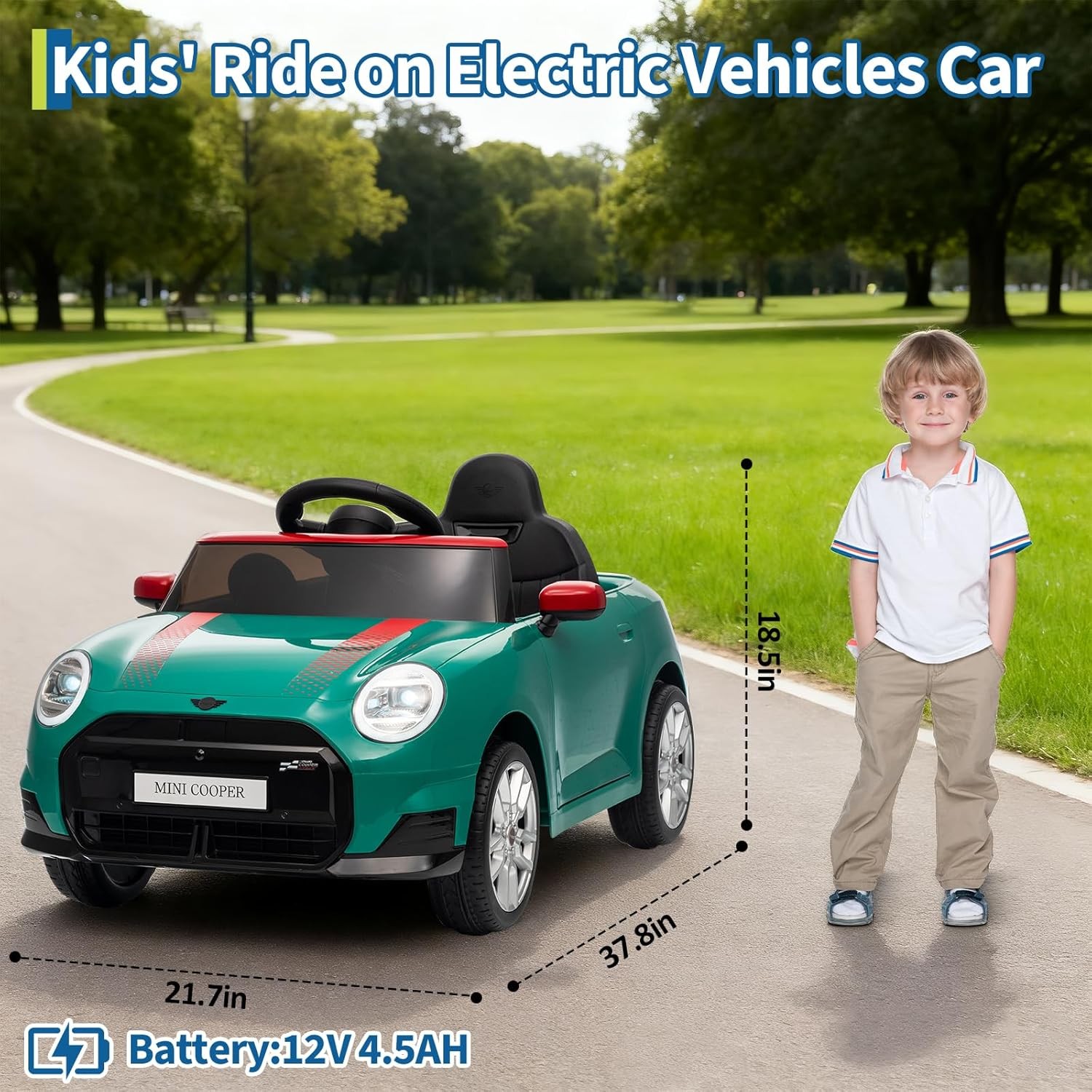 12V BMW Mini Cooper Licensed Ride on Car for Kids Electric Toy Car with Remote