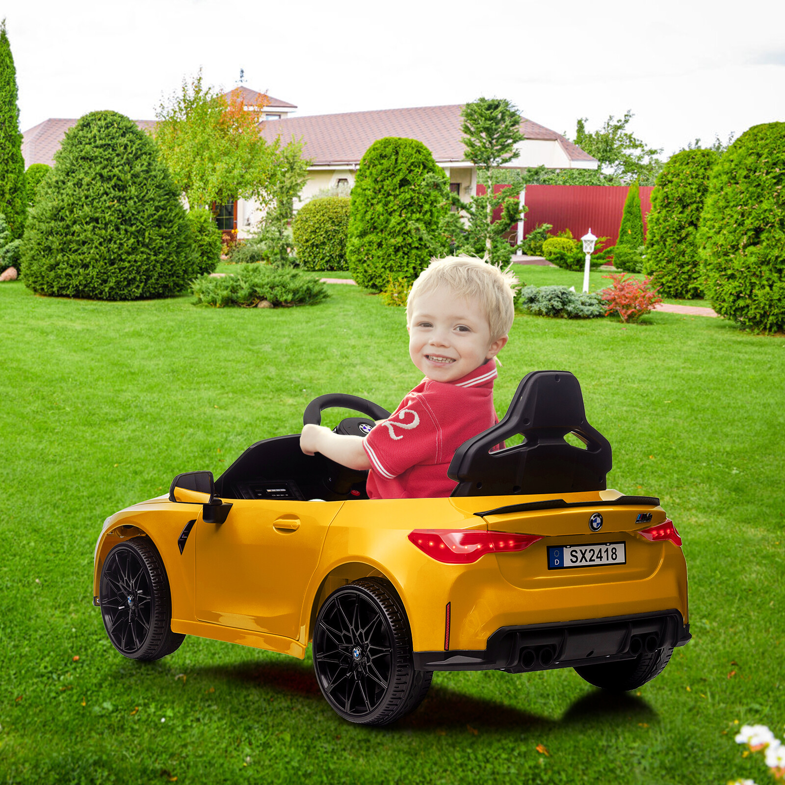 12V Kids Ride On Toy Car Licensed BMWM4 Electric Vehicle Remote Control Car Toy