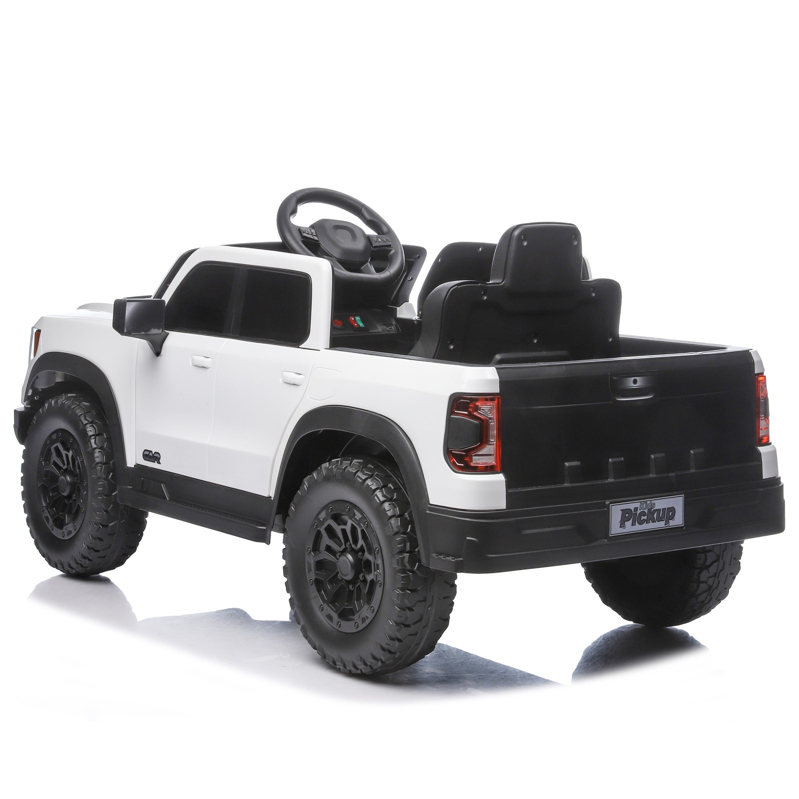 12V Kids Ride-On Car Remote Control, 4-Wheel Shock Absorption 3-6 Years White