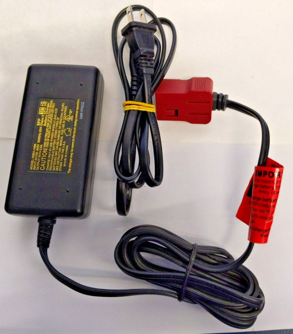 Genuine Power Wheels 6 Volt Quick Charger Type A Part #00801-1484 Red