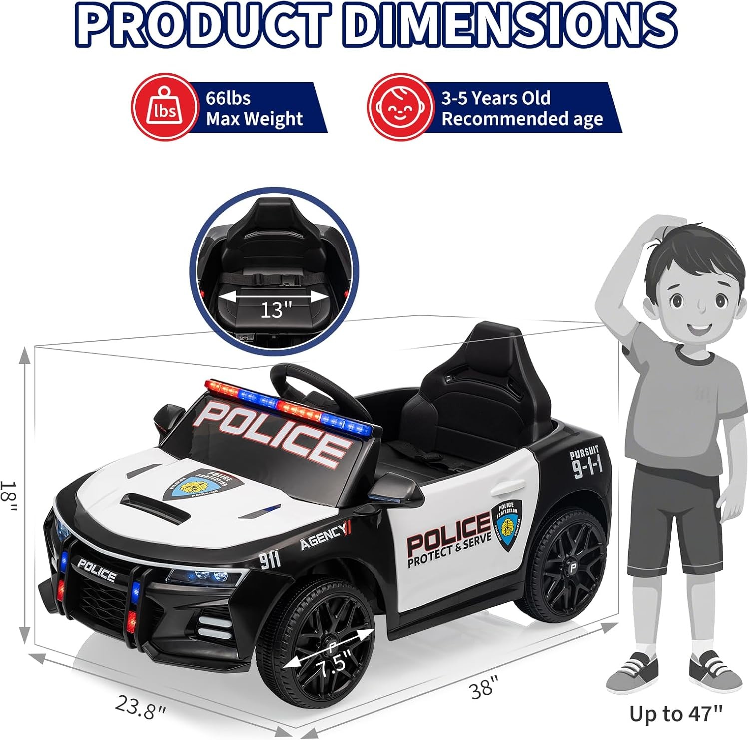 Garvee 12V Kids Ride on Car w/ Remote Control,Ride on Truck for Kids,Toddler Toy