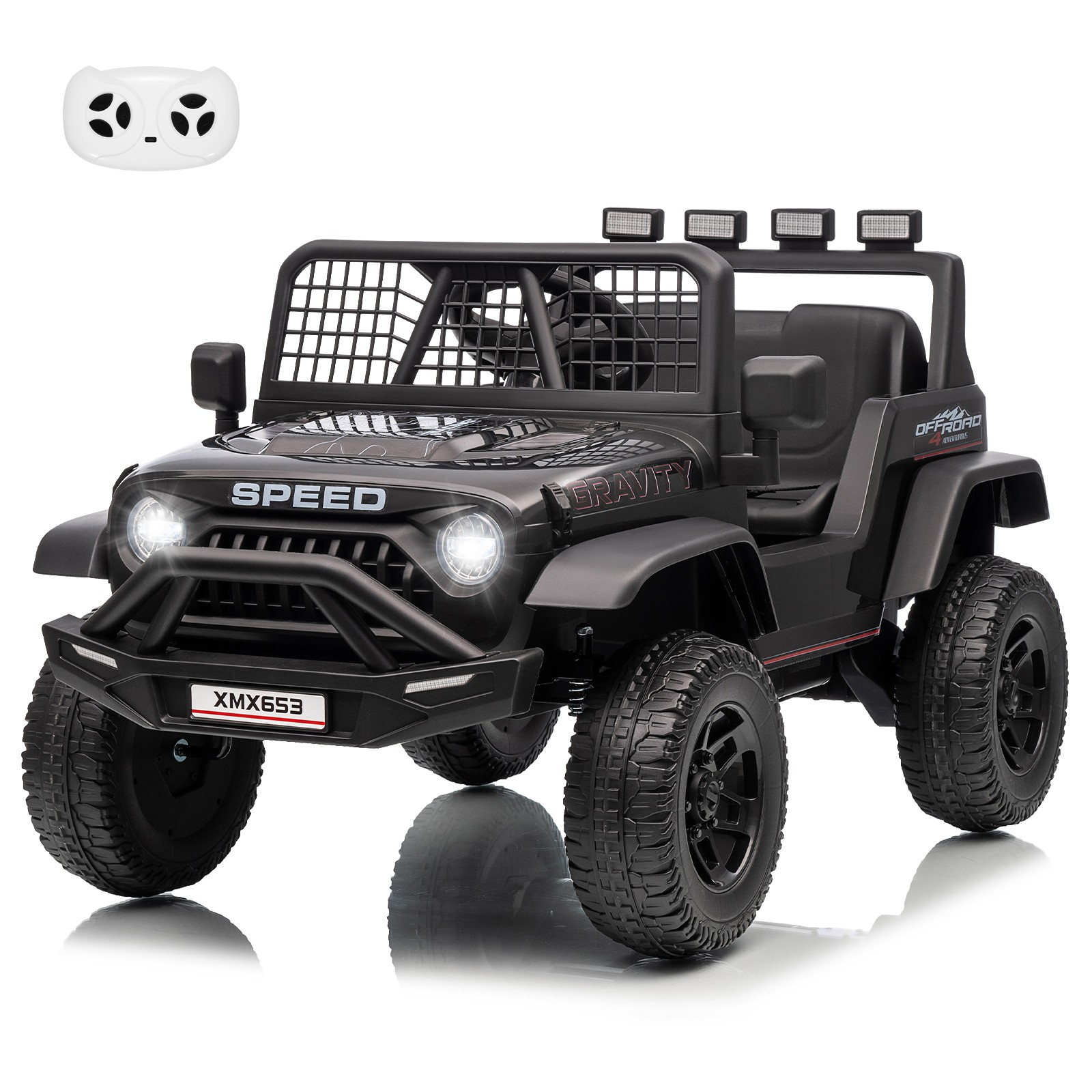 12V Kids Ride On Truck Extra Wide Seat Remote 3 Speed LED Music USB Toy