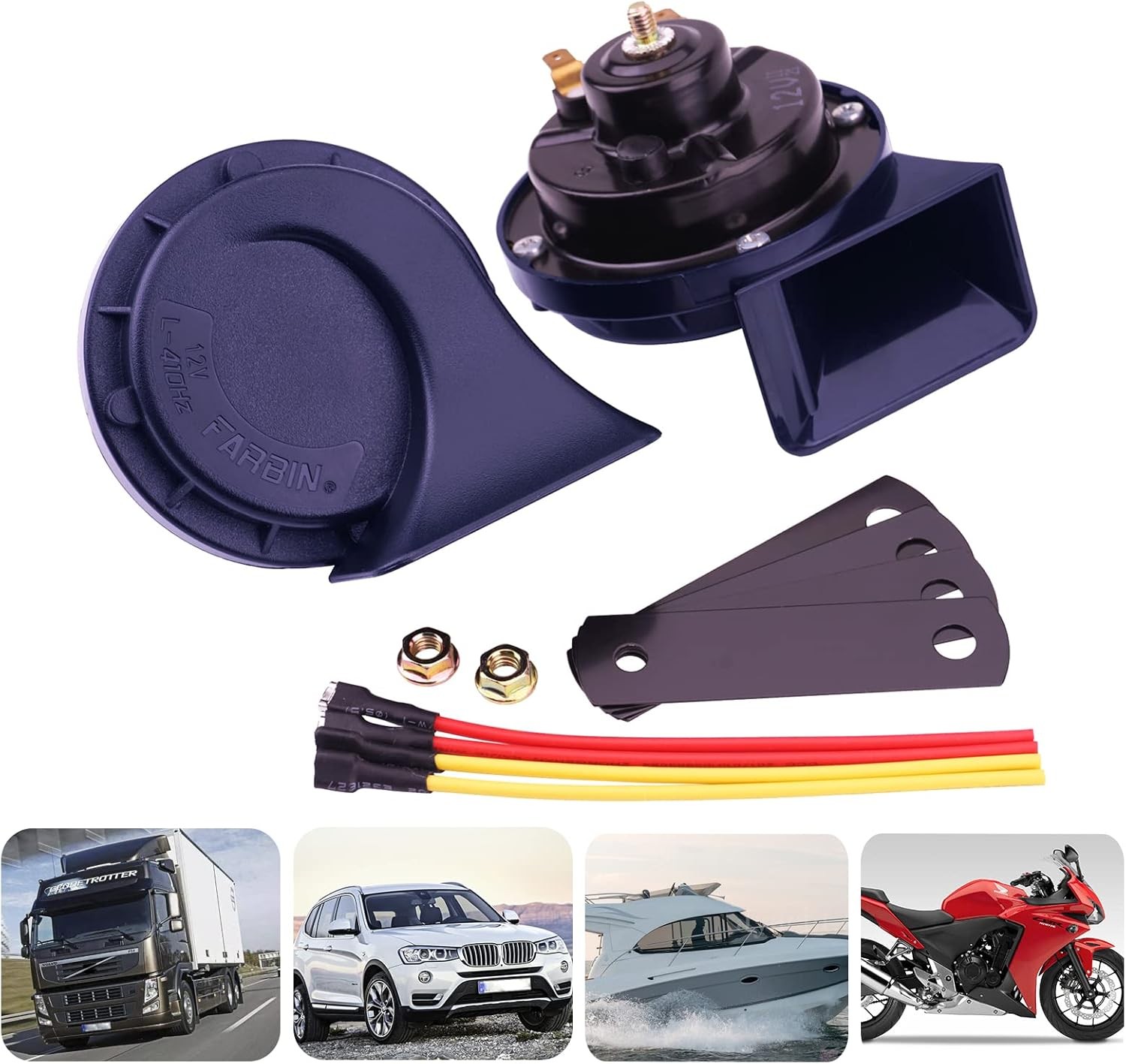 Blue Electric Motohorn12V Train Horn for Car 130dBSuper Loud Horn for TruckDu…
