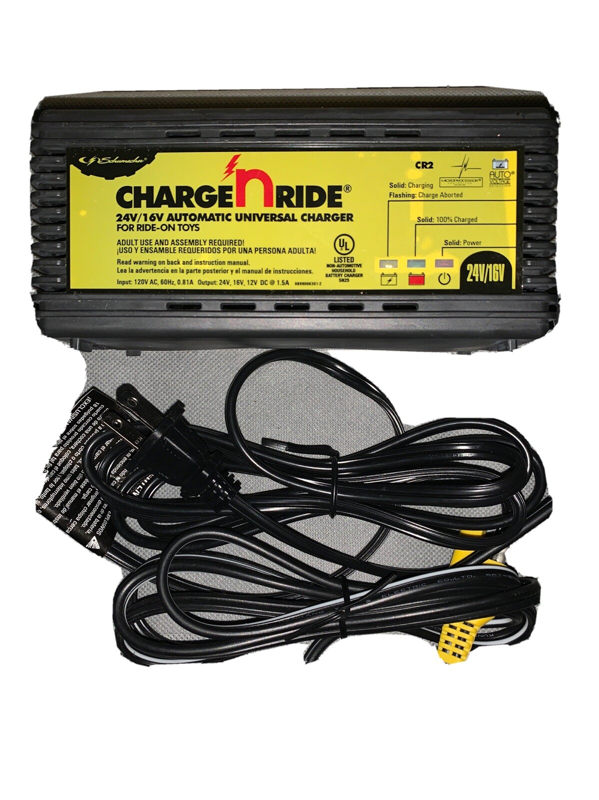 Schumacher CR2 Charge N Ride On Toy 1.5A 24/16V volt universal battery charger
