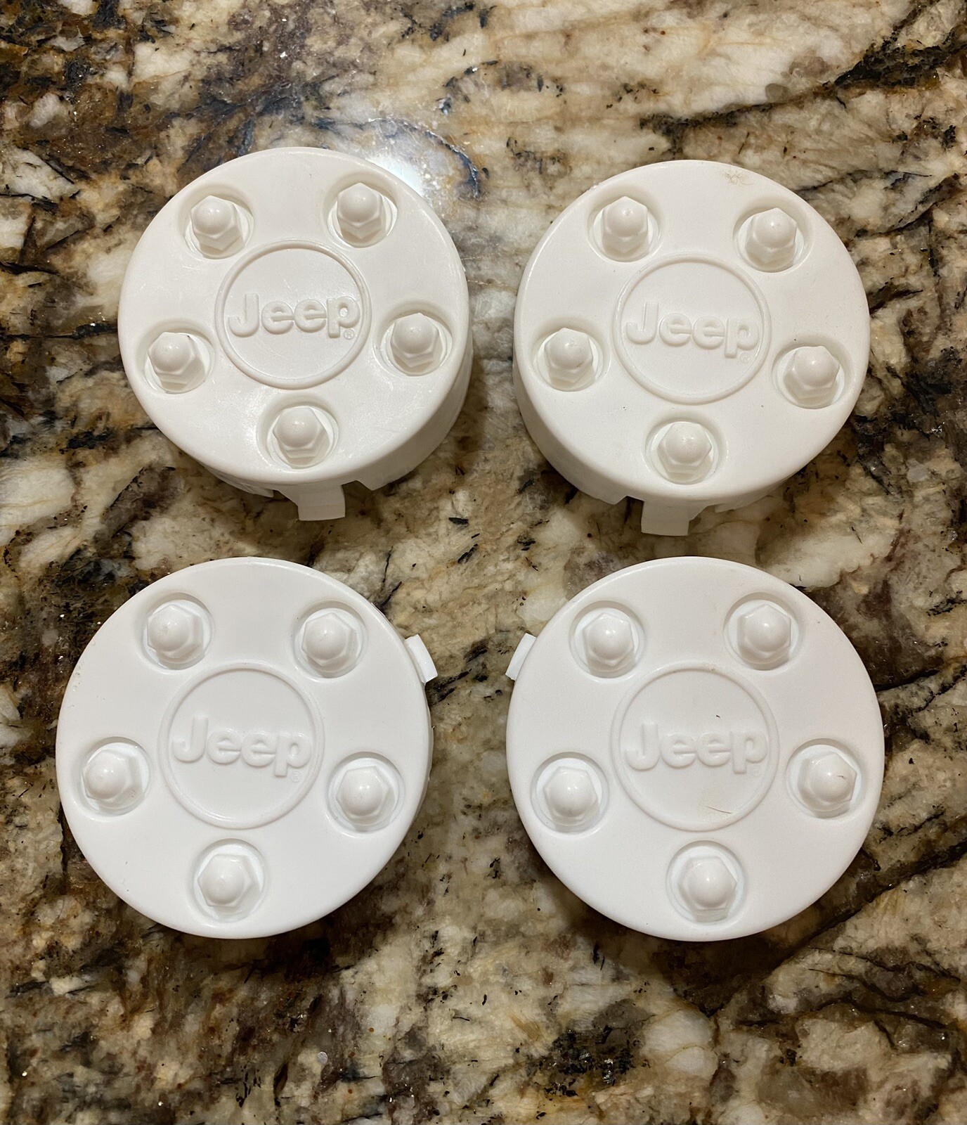 Power Wheels Jeep ~ 4 Replacement Hubcap Covers ~ FLC45