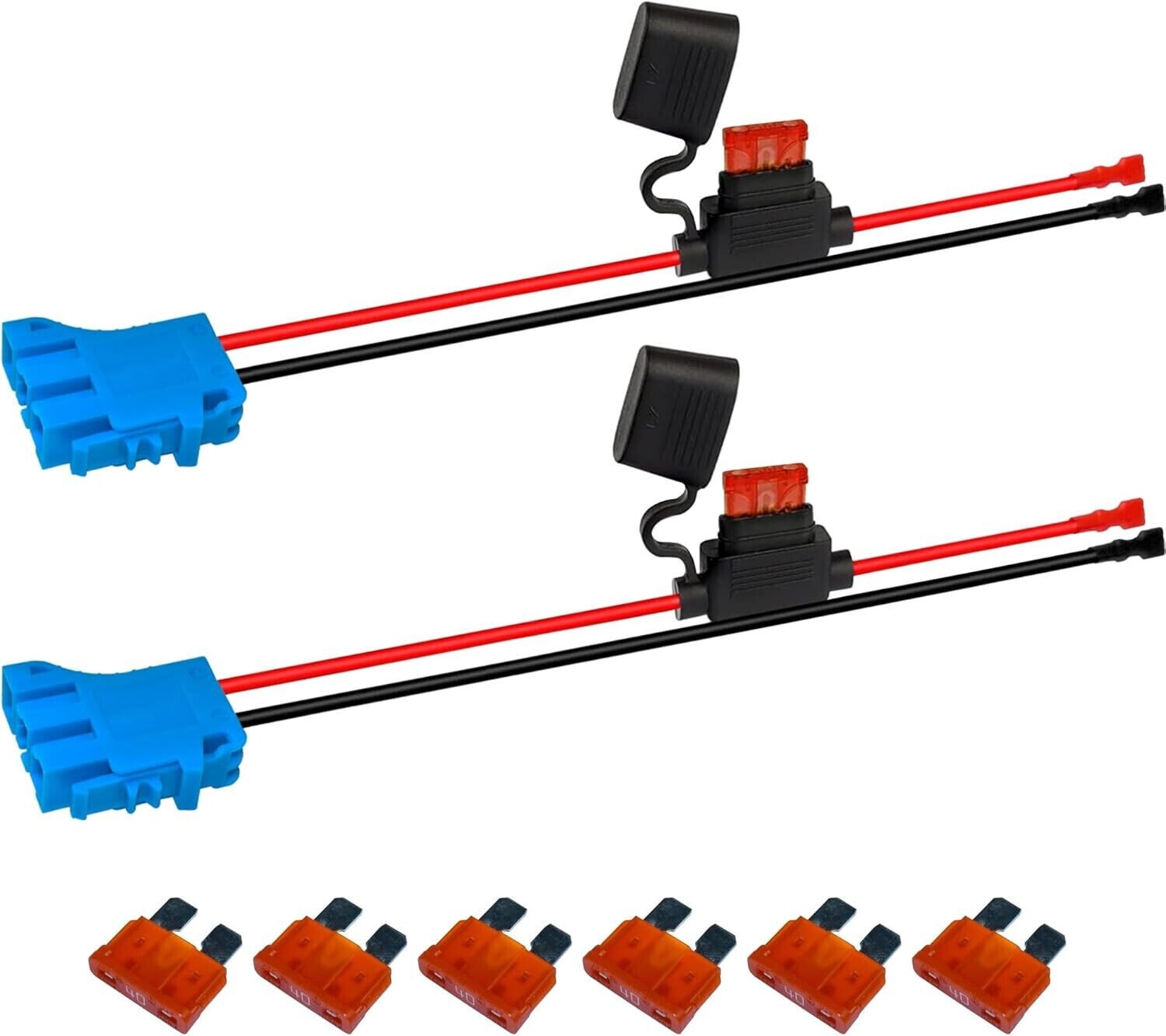2-Pack Wire Harness Connector +8x Fuse for PegPerego 12V SLA Battery Ride-on Car