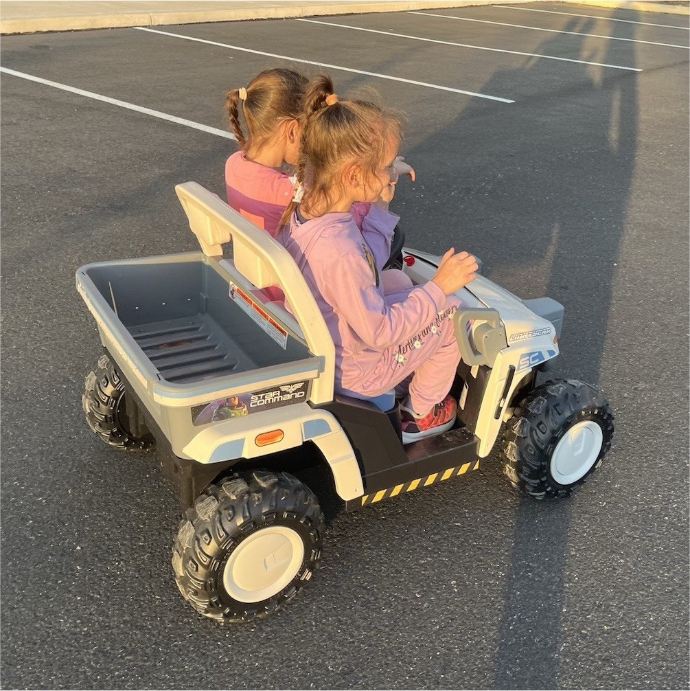 Power Wheels Kids Battery Powered 2-Seater Ride-On Truck, Gray, Age 1-2