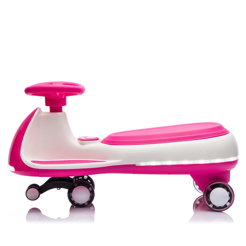 Kids Wiggle Electric Ride-On Car w/Floating Wheels & Music for Age 3-8