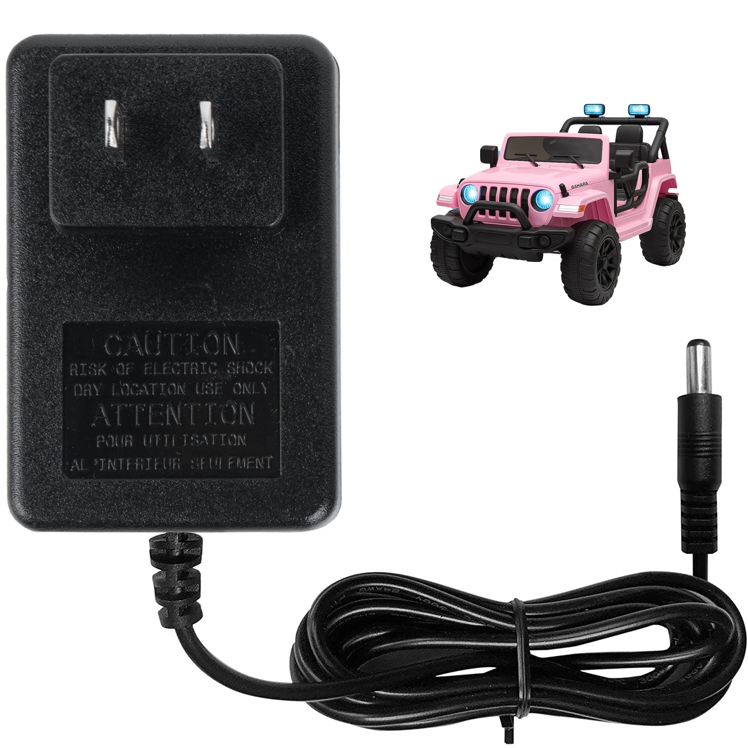 24V Charger for Kids Ride On Electric Cars, 24V Battery Bumper Car Toy Adapter