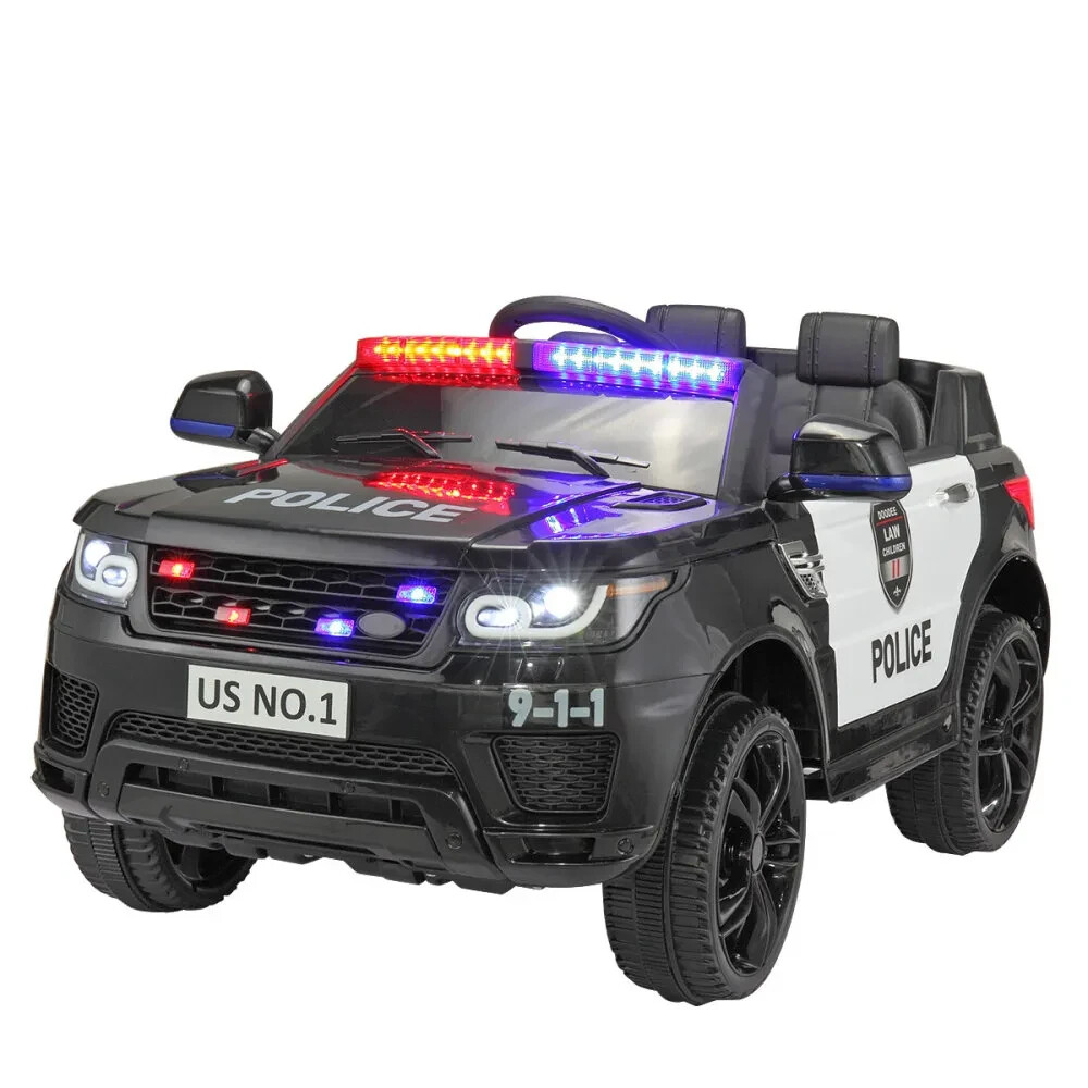 Kids Ride on Police Car with Parental Remote Control 12V Battery Powered Toy