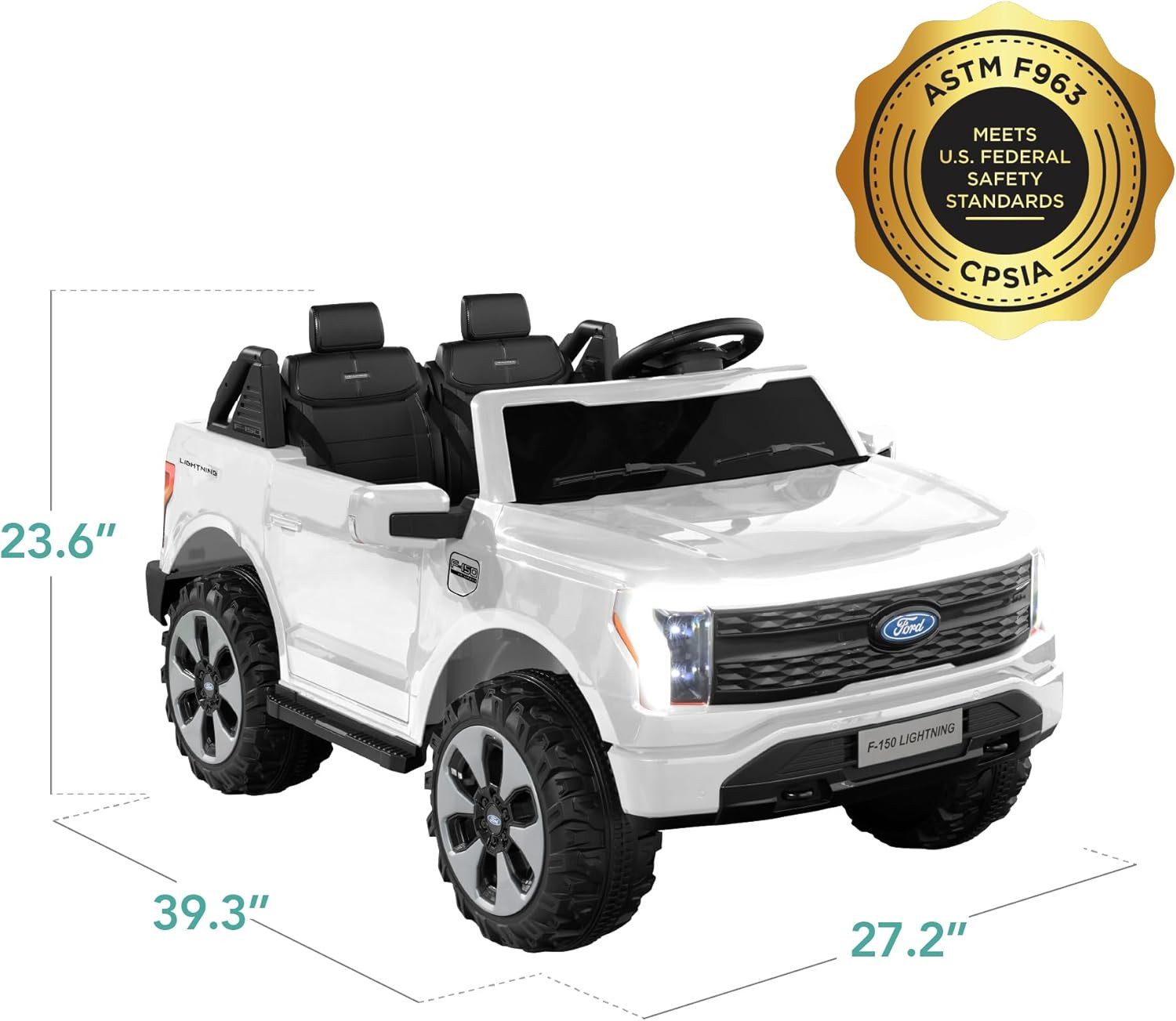 Licensed Ford F-150 Lightning Truck Kids 24V 2-Seater Electric Ride on Car Toy W
