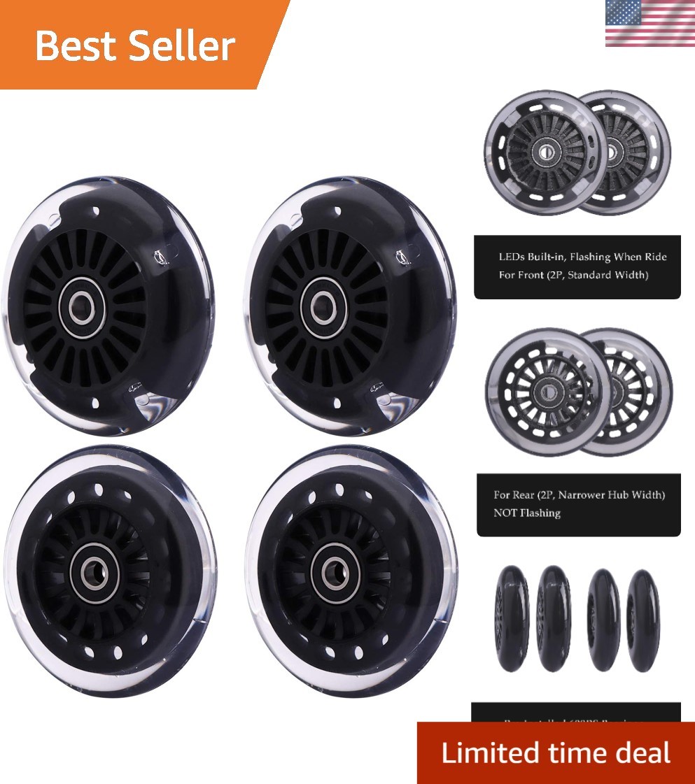 Wiggle Car Polyurethane Replacement Wheels Set – Light Up Front & Rear Upgrade